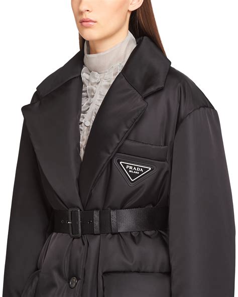 prada puffer jacket long|prada re nylon puffer jacket.